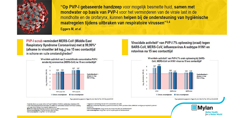 Het addvies is om regelmatig de handen te wassen. Povidonjodium dat in Betadine Scrub® zit is hiervoor heel geschikt.